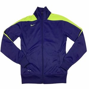 Nike Dri-Fit Women's Size M Purple Green Full Zip Athletic Athleisure Jacket